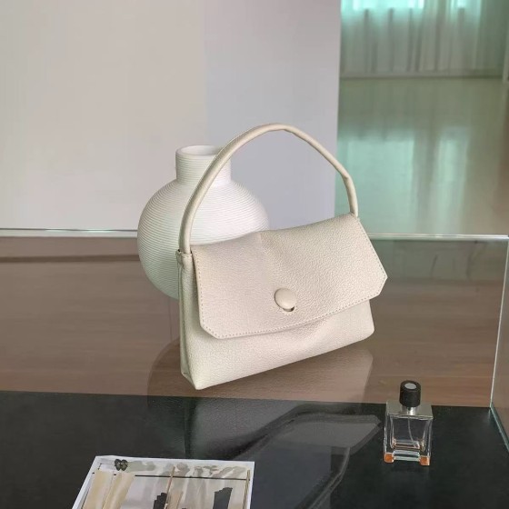 New PU soft leather small square bag with flap design, niche style, handbag, phone bag, solid color, fashionable and versatile small tote bag